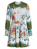 Hughes Dress - Delphi Print, front view