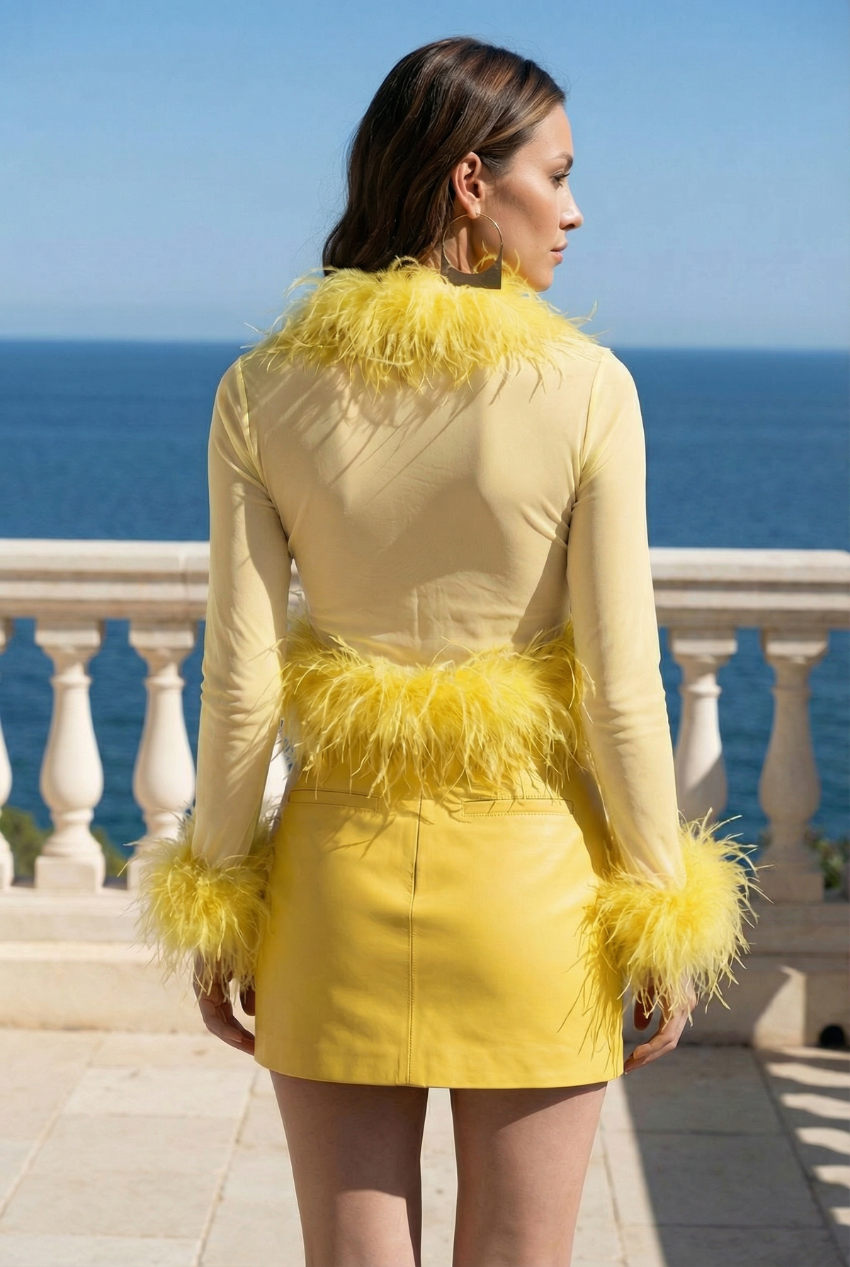 THE DO-OVER SHEER OSTRICH FEATHER JACKET