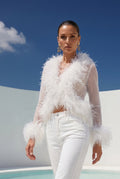 THE DO-OVER SHEER OSTRICH FEATHER JACKET