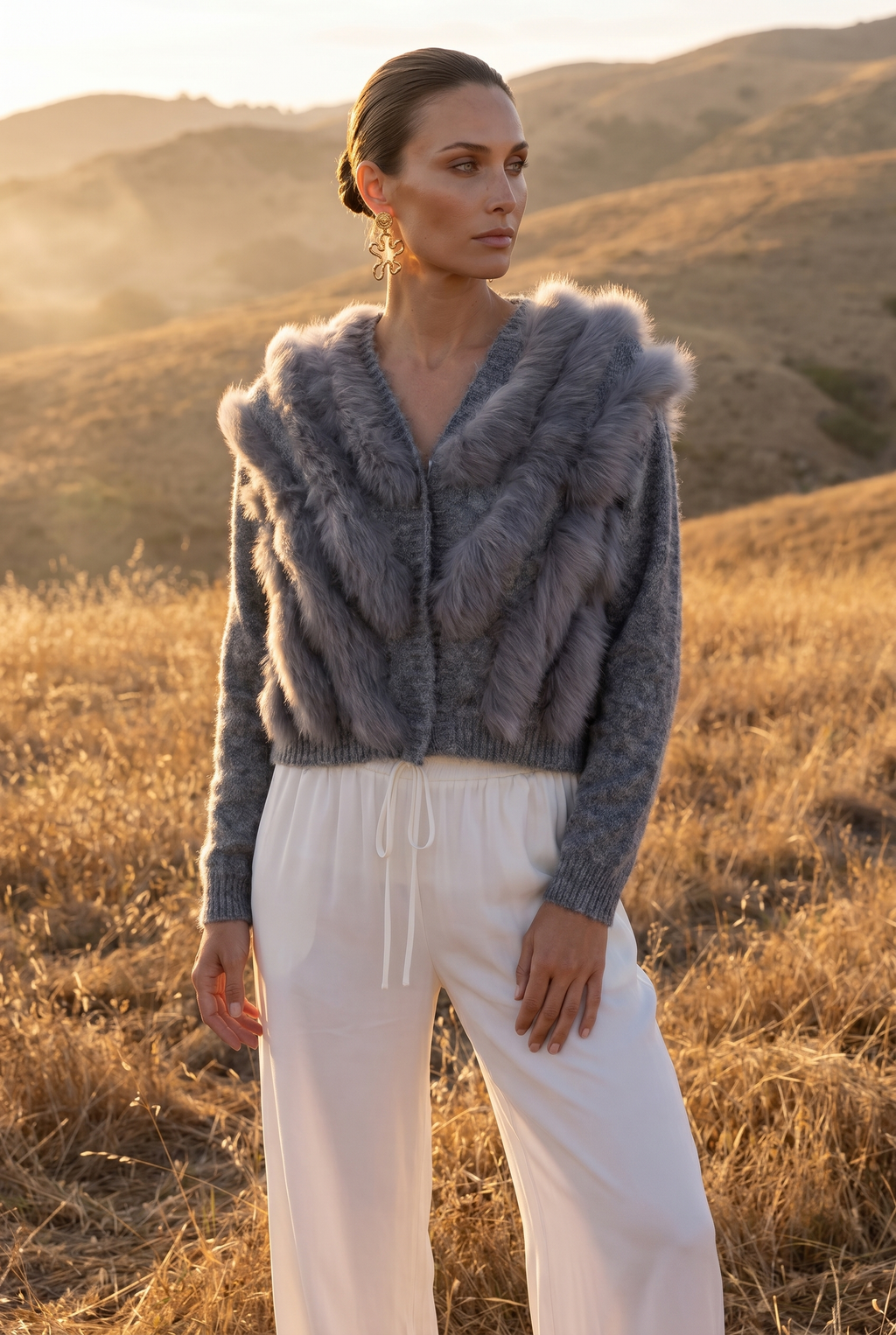 By the Fireside Fur Wool Cardigan