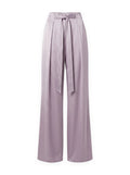 Italian Silk Pant with Silk Tie in lavender, front view