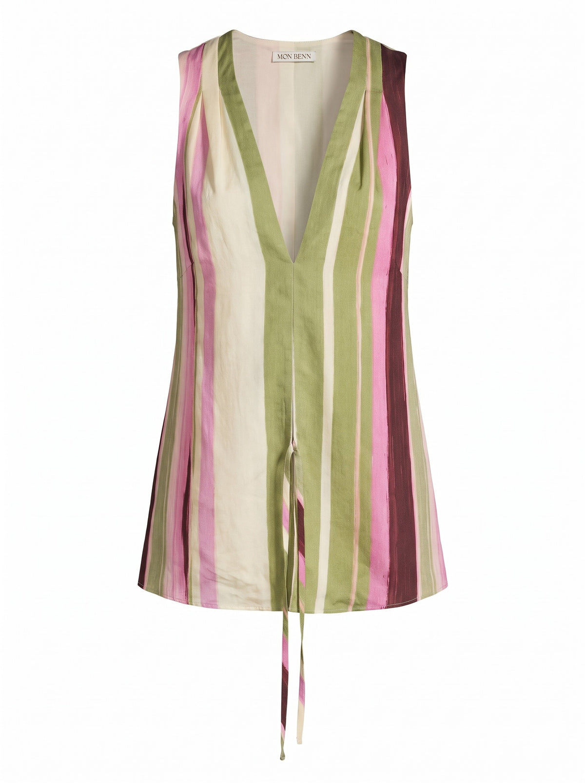 Mirage Stripe Top in tropics stripe, front view