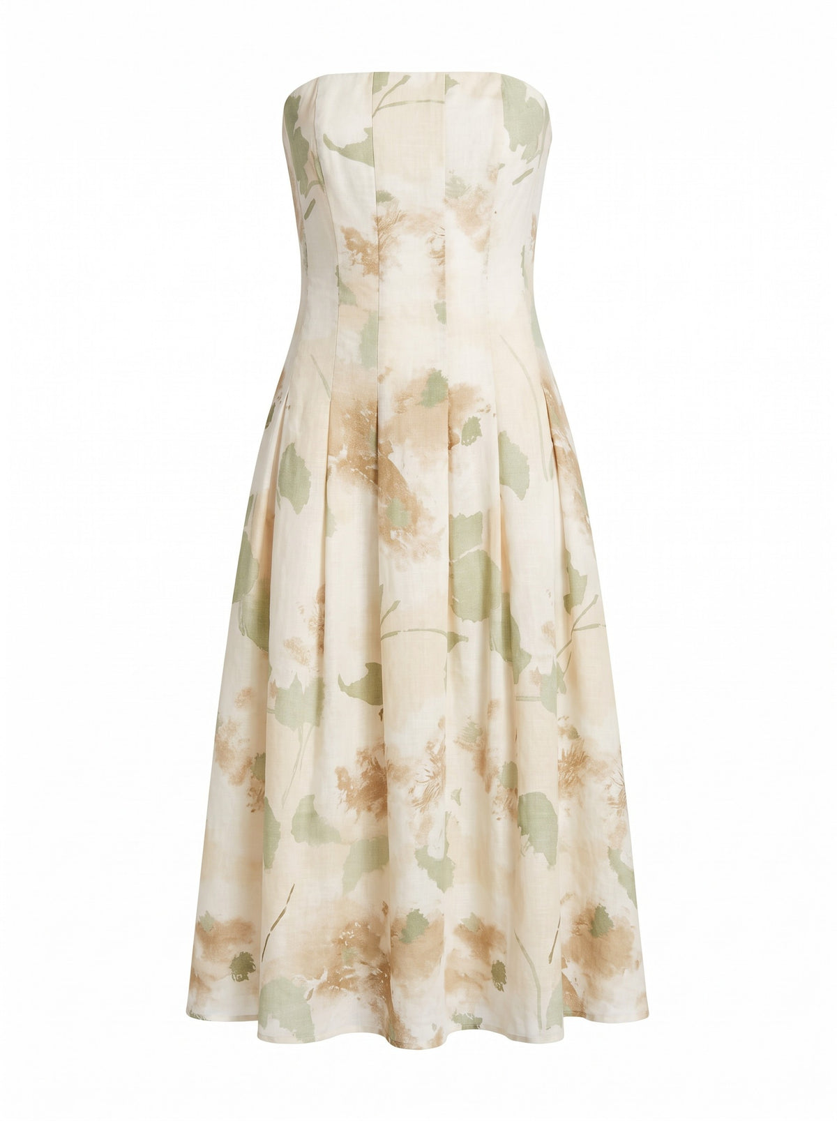 Strapless Linen Short Dress, front view