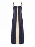The Minnie Dress in twilight navy, front view
