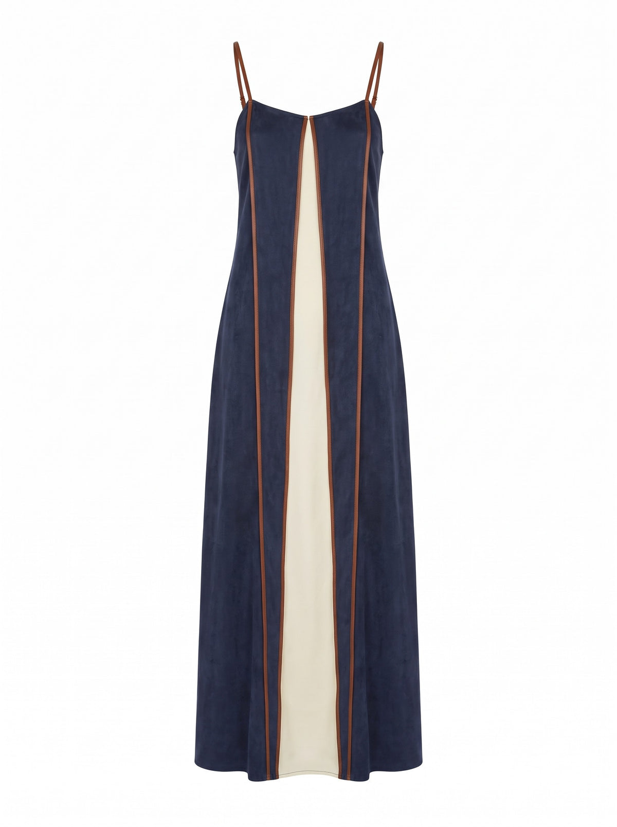The Minnie Dress in twilight navy, front view
