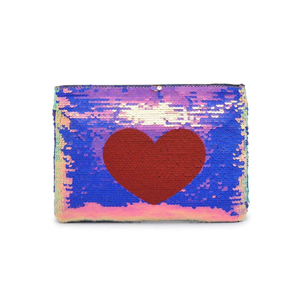 Sequin Heart Clutch