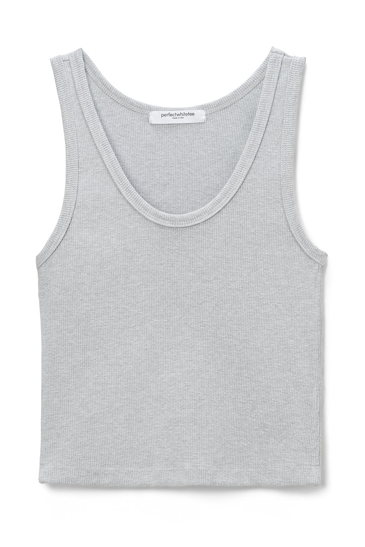 Perfect White Tee Cotton Ribbed U Neck Tank