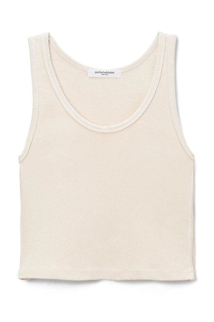 Perfect White Tee Cotton Ribbed U Neck Tank