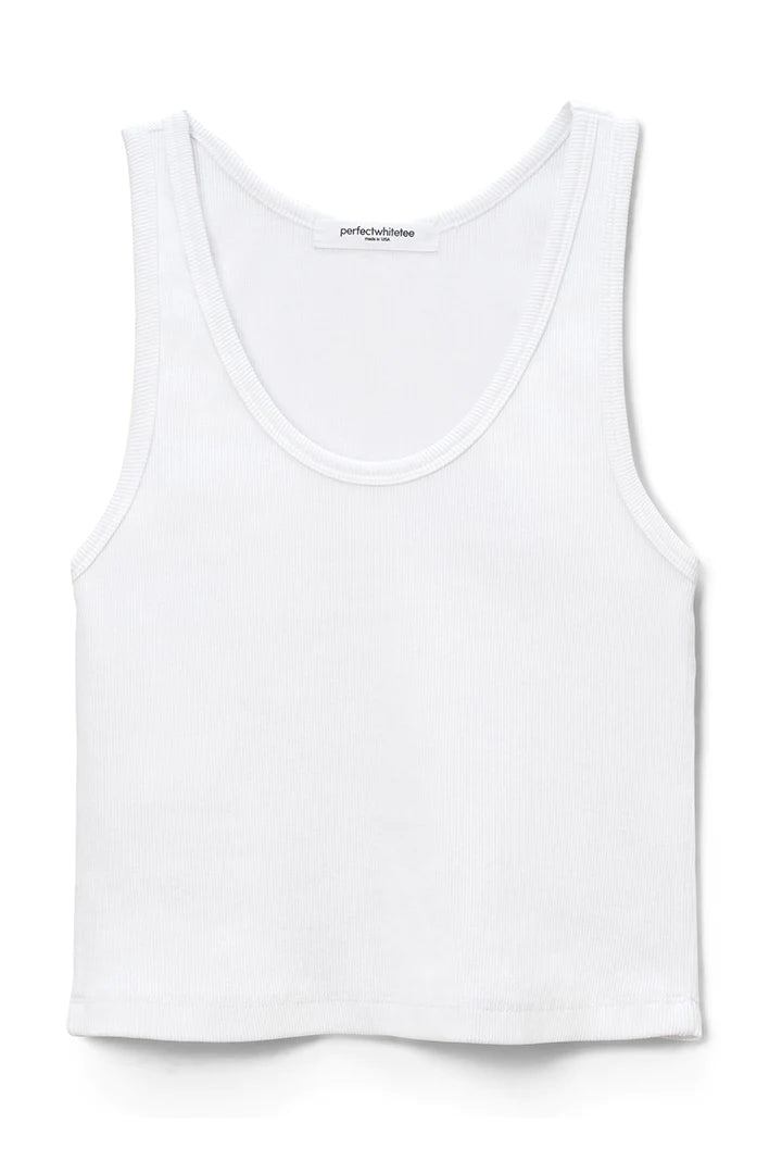 Perfect White Tee Cotton Ribbed U Neck Tank